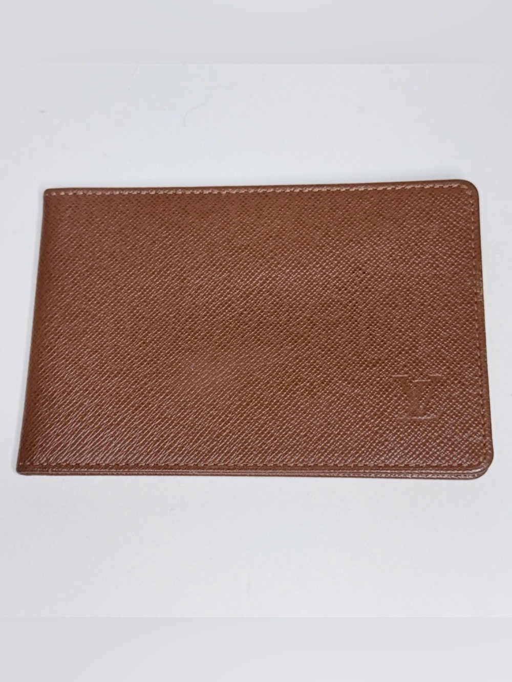 Louis Vuitton Tan Brown Textured Leather Card Holder